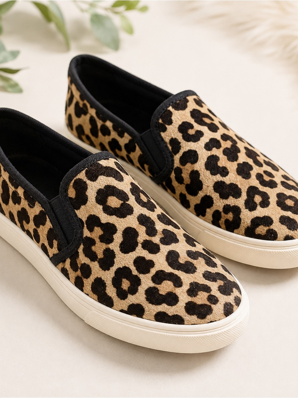 Kate Spade Keds Leopard Print Pony Hair Sneakers Slip On Shoes 5.5